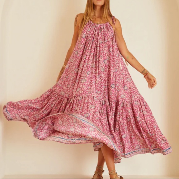 Natalie Martin Jerusha Dress Floral Print Lavendar Pink Floral Silk Small - Picture 10 of 10